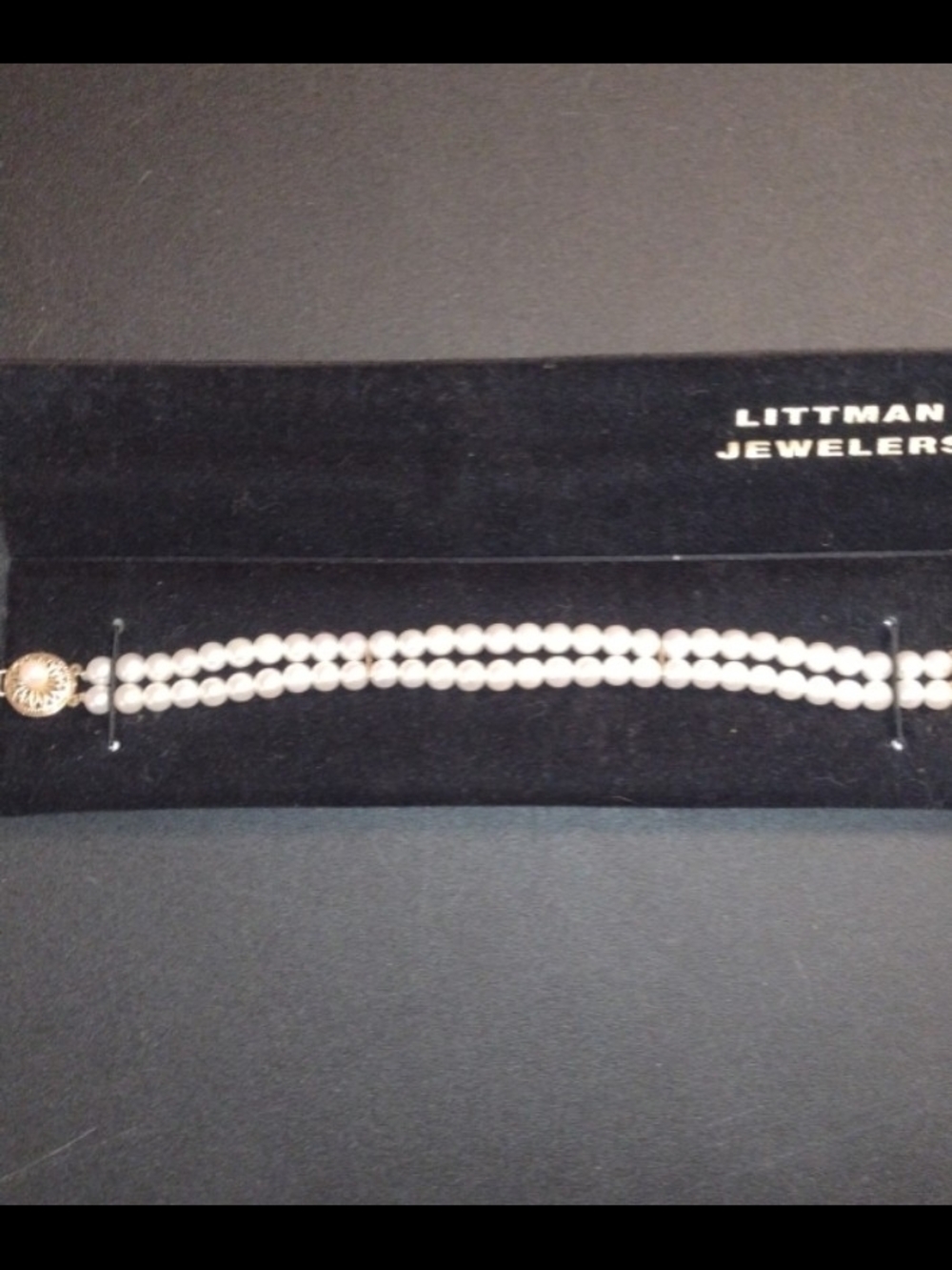 Classic White Pearl Double-Strand Bracelet with 14k Gold Clasp - Picture 4 of 12